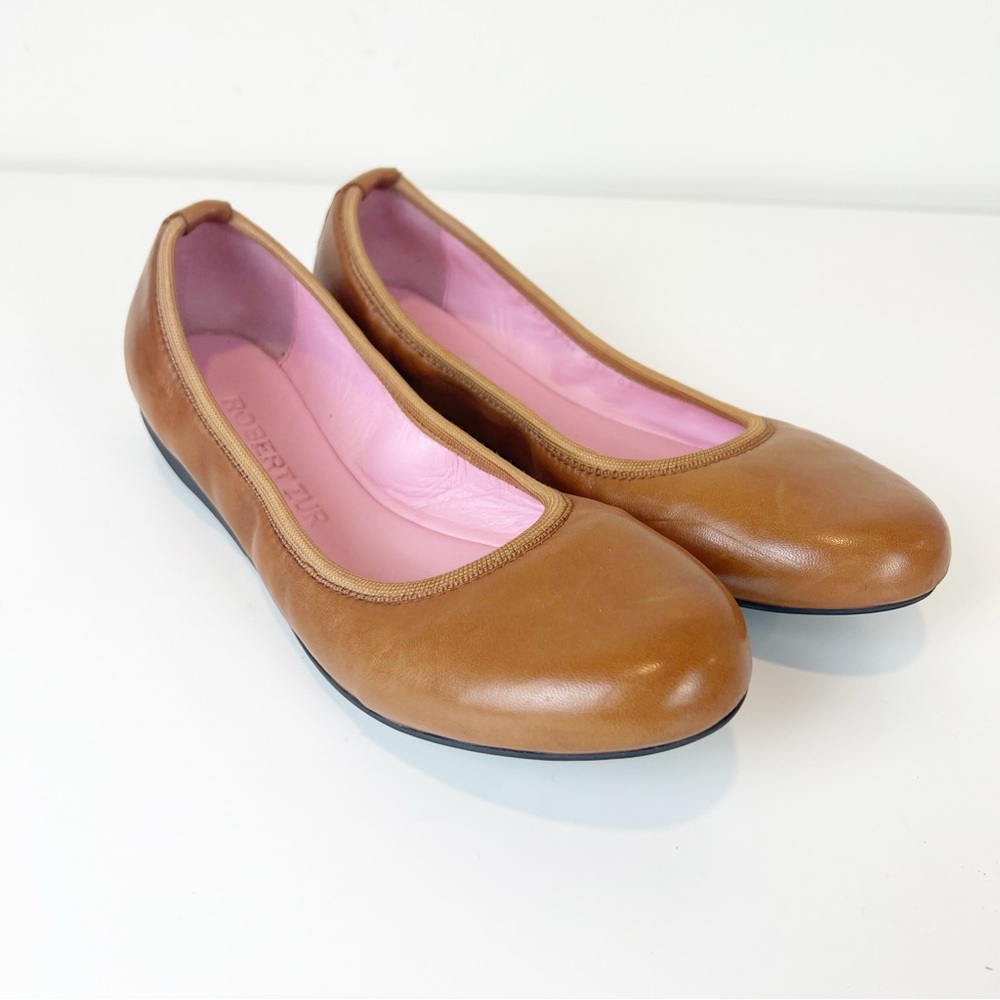 Robert Zur Lavgrazione Women's Brown Leather Ballet Flats Size‎ 8.5 NN